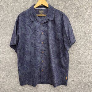 Quiksilver Men's Shirt, Regular Fit, Short Sleeve, Purple Floral, Size XXL